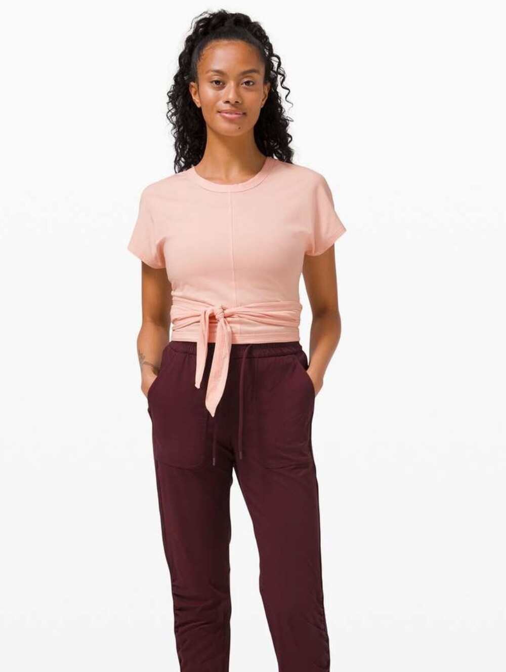 Lululemon Its A Tie Tee - Pink Mist